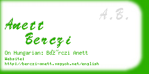 anett berczi business card